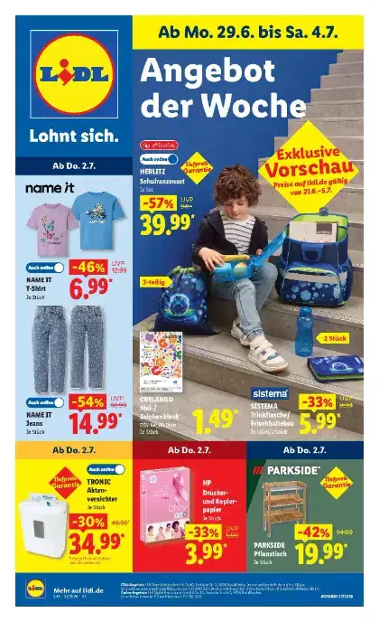Lidl Aktueller Prospekt ab Montag Prospekt Vorschau