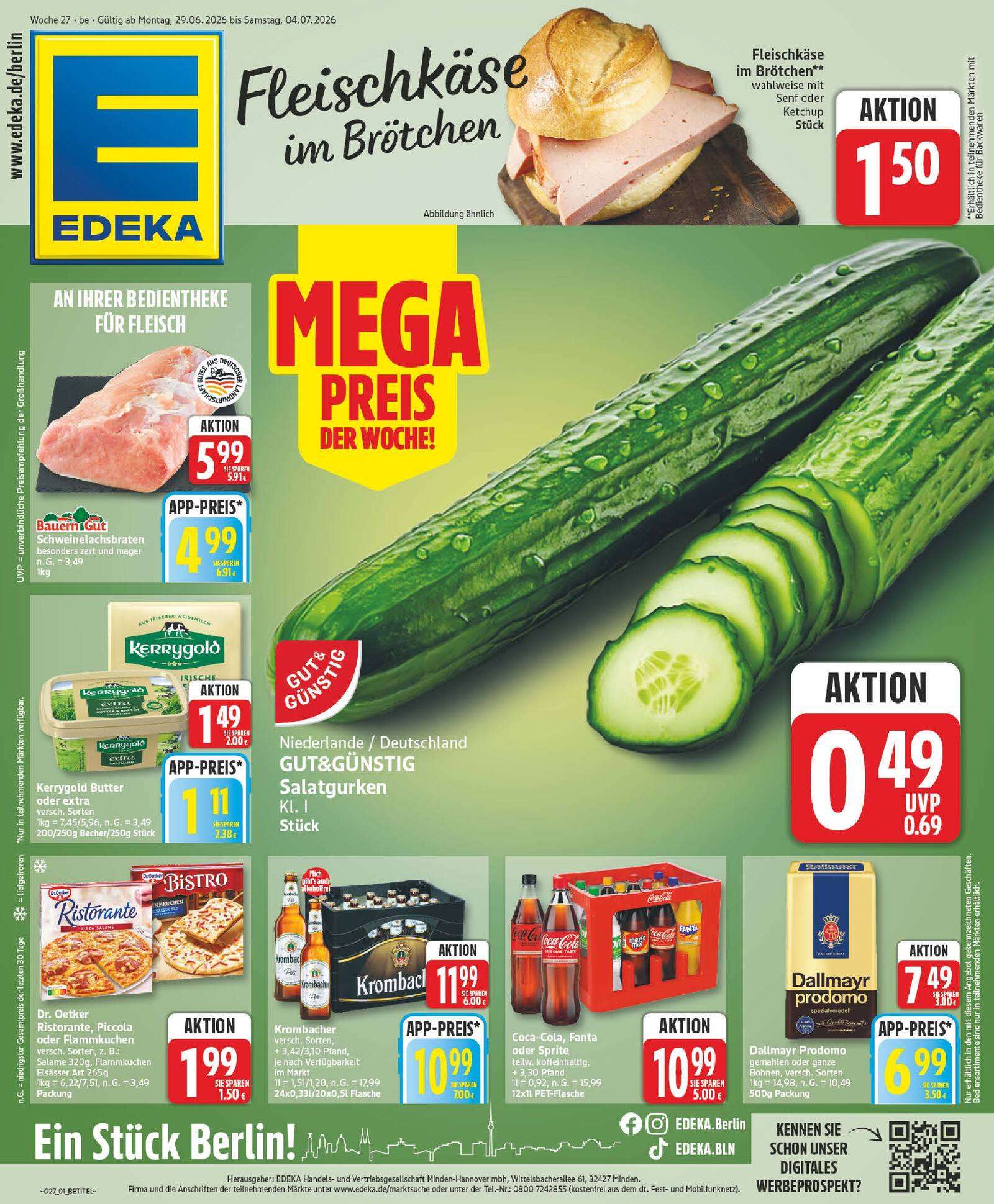 Edeka Prospekt ab Montag - Berlin Prospekt Vorschau