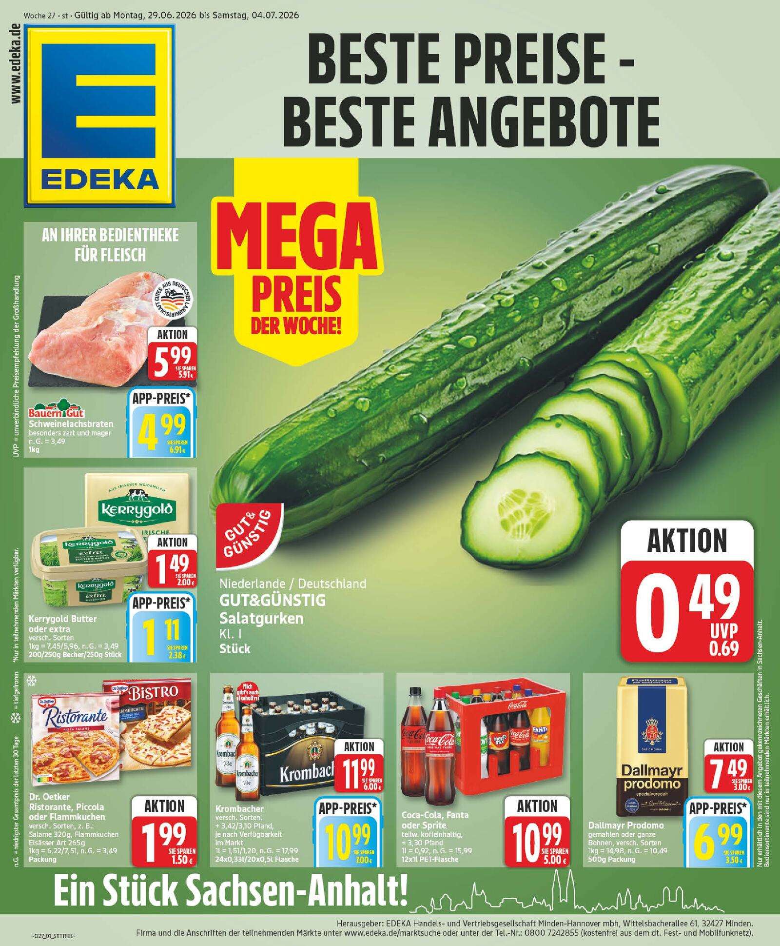 Edeka Prospekt ab Montag - Sachsen-Anhalt Prospekt Vorschau