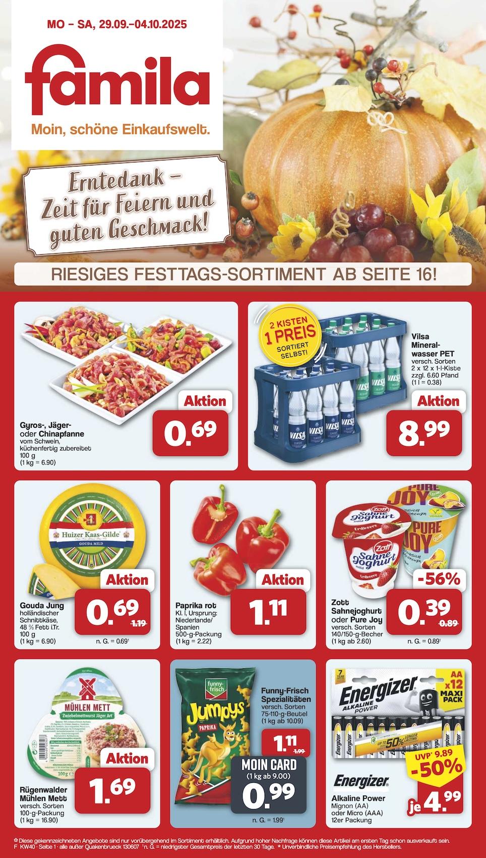 Famila Aktueller Prospekt ab Montag Seite 1