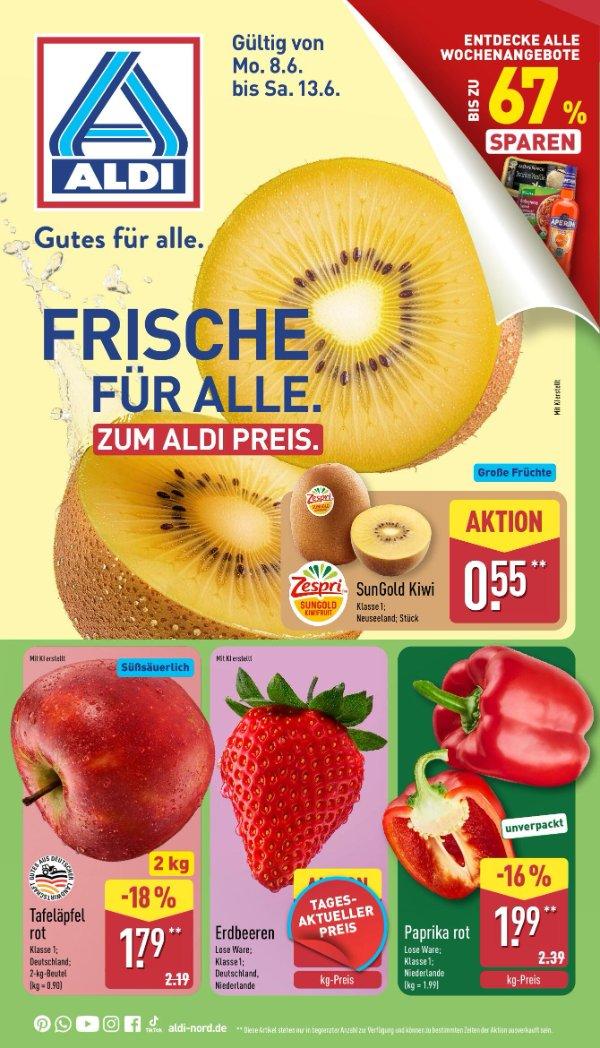 Page 1 of leaflet Aldi Nord Prospekt ab Montag